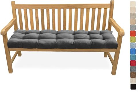 Lsjoaw Bankauflage Bankkissen 75X50X6CM Sitzauflage Sitzkissen Bank Bankpolster Sitzpolster Auflage für Gartenbank Sitzbank & Hollywoodschauke Outdoor/Indoor,Color#36 Grau GrüN