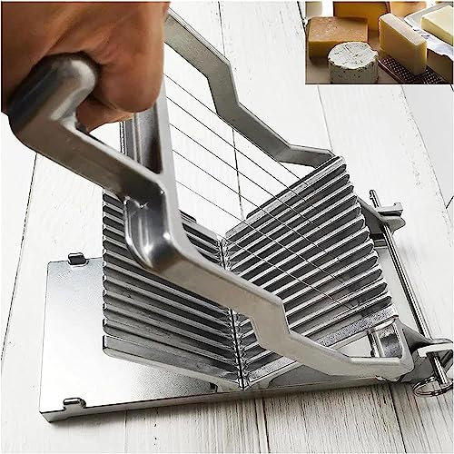 HACSYP Cheese slicer, Stainless Steel Kitchen Bread Cutter, Commercial Cheese cutter, 1Cm & 2Cm Replacement Blade Net, for Toasts and Luncheon Meat