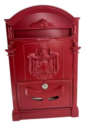 Briefkasten Regie aus rotem Eisen, Kunsthandwerk, hergestellt in Italien
