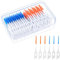 200 Pcs Brossettes Interdentaire, Brossette Dentaire Cure Dent Brossette Bâtonnet Interdentaire, Outil de Nettoyage de Dents pour Inter Dentaire Hygiène Interdentaire (Bleu, Orange)