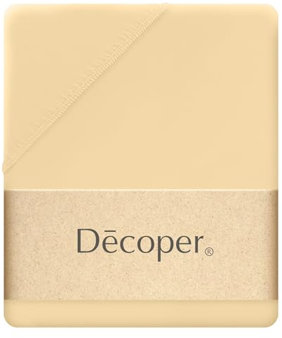 Decoper ® Mako-Feinjersey Spannbettlaken aus 100% Baumwolle | Atmungsaktiv & kuschelig weich | Oeko-Tex Zertifiziert | bis 25 cm Matratzenhöhe | 120 cm x 200 cm | Farbe Pfirsich