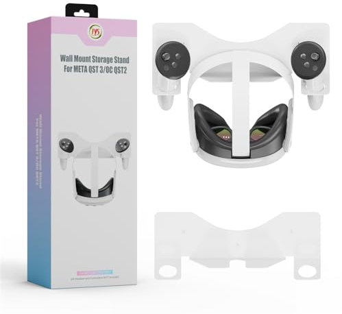 VR Wandhalterung Aufbewahrungsständer Haken für Meta Quest 3, VR Headset und Controller Halter, platzsparend, VR Brillen Aufbewahrungsgestell Halter mit Installationswerkzeug