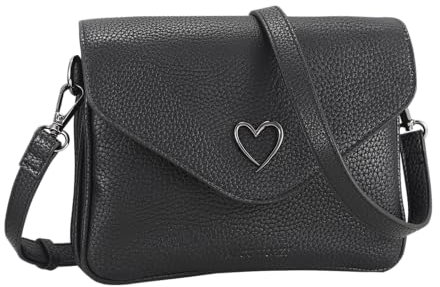 MARCO TOZZI Damen Umhängetasche Envelope Herz 2-61029-41, Farbe:Schwarz