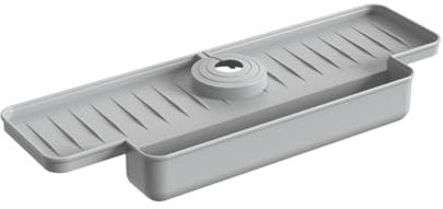 Luejnbogty Protezione contro gli spruzzi di silicone, protezione contro gli spruzzi del lavandino della cucina, vassoio di recupero migliorato (grigio) durevole