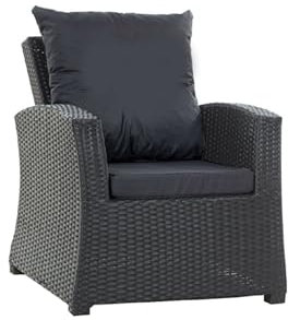 Setgarden Kissen für Sessel, Gartenstühle und Rattan-Gartenmöbel, Schwarz, 100% Polyester, Abriebfest und witterungsbeständig, Modern, Outdoor