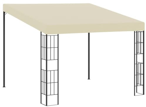 ARKEM Gazebo Pergola Con Telo Impermeabile Richiudibile E Struttura Rettangolare In Acciaio Inossidabile Ad Alta Densità, Per Arredo Giardino, Terrazzo e Attività Commerciale,Gazebo a Parete 3x3 m Cre