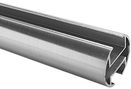 BASIT Innenlauf Gardinenstangen Rohr 20mm Durchmesser 180cm lang in Edelstahl Look I Gardinenstange Silber I geeignet als Gardinenstangenrohr