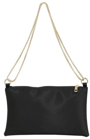 Inshere Damen Satin Abendhandtasche Schultertasche Geldbörse für Hochzeit Party Crossbody Schultertasche Schwarz