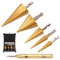 LYCXAMES Lot de 6 Forets étagés HSS à Rainure Hélicoïdale - 5 Forets Coniques (4-12 mm/3-13 mm/4-20 mm/4-32 mm/5-35 mm) et 1 Poinçon Central Automatique de 13 cm, Foret éplucheur Professionnel