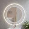furduzz 500mm Round Bathroom Mirror with LED Light, Illuminated Bathroom Mirror, Anti-Fog Circle Wall Mounted Vanity Mirror, 3-Color Dimmable LED Light, IP44 (Frosted Line Design)