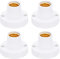 PATIKIL E14 Glühbirnen Fassung 4stk Rund Schraubsockel Lampen Fassung Licht Ersatz Sockel für Halogen CFL Glühbirne Weiß