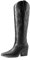 DREAM PAIRS Stivali da cowboy da donna, stivali alti al ginocchio, comodi, con cerniera, tacco grosso, punta a punta, ricamati, nero, 38 EU