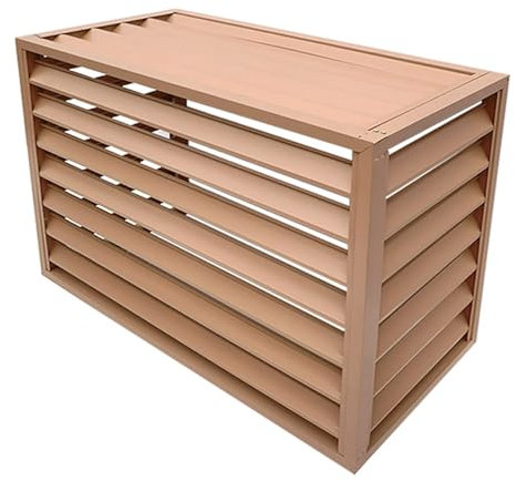 MZQMK Klimaanlage Abdeckung, Klima Splitgerät, Schutzgitter Für Klimaanlagen, Outdoor Sonnenschutz Abdeckung, Geeignet Für Externe Klimageräte(Color:Almond 4 Side,Size:1.5p)