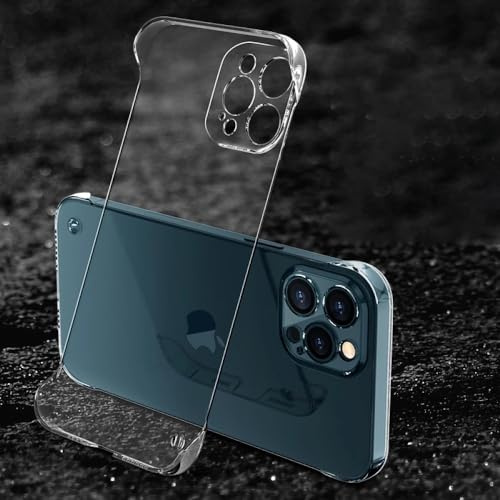 ZSUFCBF For iPhone 11 13 12 14 15 Pro MAX 12/13MINI X XR XSMAX 7 8 PLUS Frameless Camera Lens Protective Hard PC Shockproof Clear Case,Clear,For iPhone 11