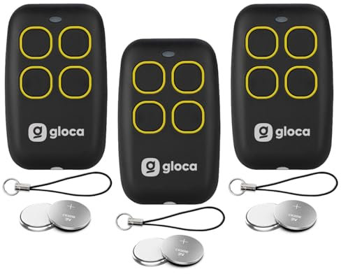 gloca 3x Telecomando Apricancello Easy Garage Auto-Apprendente 4 Canali Frequenza 433.92 Mhz NO ROLLING CODE (no codice variabile)
