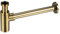Ieron Sifone Universale per lavandino del Bagno, Apertura di Pulizia Nascosta, sifone per odori, sifone a P Regolabile G1 1/4 x 32 mm, Tubo di Scarico in Ottone Anticato, Oro 12 cm