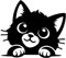 Pack of 2 Cute Pet Cat Peeking Waterproof Vinyl Sticker - Wall Decal, Laptops, Car, Water Bottles, Motorbikes, Vans, Fun Gifts (8cm x 7cm (3.1 x 2.7))