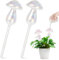 Bewässerung Zimmerpflanzen, Juego de Bolas de Riego, Dispensador de Agua Para Plantas, Pincho de Riego de Cristal, Bombillas Autorriegas, 2 Unidades, Para Plantas de Interior, Jardín y Balcón