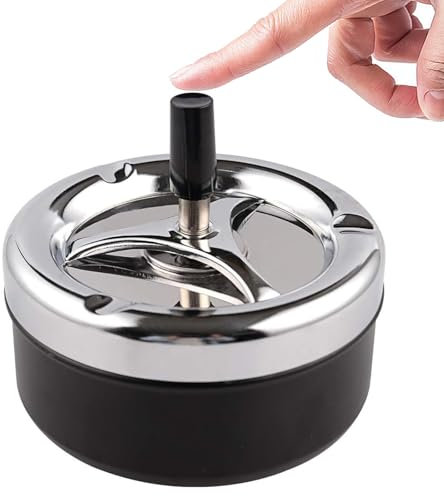 Posacenere per esterni, posacenere con coperchio per esterni, posacenere girevole per esterni, posacenere senza fumo, grande in acciaio inox per balconi e uffici