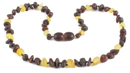 Baltische Bernsteinkette für Damen, Herren & Jugendliche – Natürlicher Bernstein Schmuck aus Litauen, Einzigartiges Design, Perfekte Geschenkidee für Mutter, Schwester & Teens (KIRSCHE + HONIG, 42 CM)