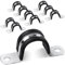 Jeboler Pipe Strap Clamp Ø 30 mm, 10Pcs Saddle Clips mit Rubber Cushioned, 304 Stainless Steel U Pipe Clips Rigid Conduits Clip, 2 Holes U Shaped Brackets Insulated Tube Clamp for Pipe Fixing