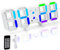 Romon 3D LED Digitalwecker, Tischuhr Wanduhr Digital Uhr Digitaler Wecker mit 7 RGB Farbwechsel 12/24 Stunden, 3 Helligkeitsstufen, Nachtmodus und Fernbedienung für Schlafzimmer Wohnzimmer Büro, Weiß