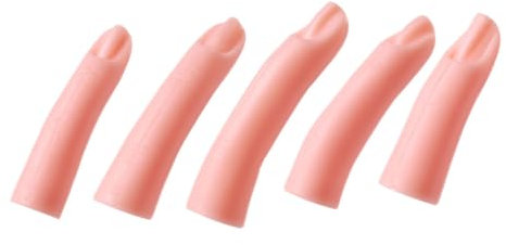 VALICLUD 5pcs Silicone Fake Finger Practice Model for Acrylic Nails Realistic Non- Training Fingers for Nail Art Reusable Practice Tools Magnetic Base for Beginners