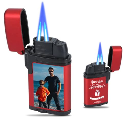 Personalisiertes Feuerzeug – Mit Foto & Text gestalten, Personalisierbares Geschenk für Männer, Vatertagsgeschenk für Männer, Ideal für Geburtstag & Valentinstag (#04)