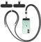 Vancle Cordon para Movil Universal, con 2 Parches Duraderos, Cuerdas Ajustables de 1,6m, Correa Cruzada para el Cuello y Muñeca, Compatible con Mayoría de Las Fundas de Teléfono (Negro)