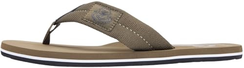 Tommy Hilfiger Herren Flip Flops Patch mit Gurtband-Riemen, Grün (Willow Green), 43