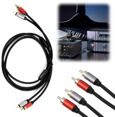 CeoxThao 2RCA to 2RCA Cable 1.5M - Gold-Plated 2 RCA Male to 2 RCA Male Stereo Audio Cable, Phono to Phono Cable, Rca Leads, For Home Theater, HDTV, Hi-Fi Systems, Flexible for Enhanced Audio Quality