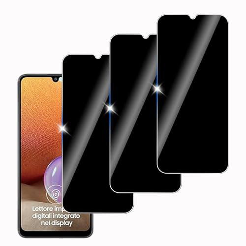 KELINAN 3 pièces Verre Trempé Anti-Espion pour Samsung Galaxy A32 4G, Protection Écran Vitre Protecteur Protege Sans Bulles, Dureté 9H, Facile à Installer,Anti Rayures