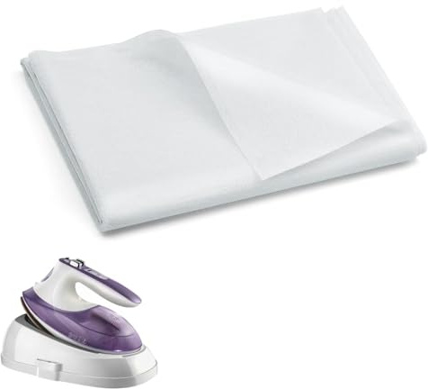 100cm × 2m White Fusible Interfacing, Lightweight Soft Iron-On Interfacing with Strong Adhesion, Wrinkle Resistant Support Fabric for Sewing, Quilting, Crafting and Dress Making