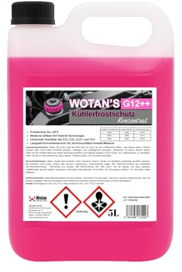 WWotan Solutions WOTAN Supreme Kühlerfrostschutz G12++ Konzentrat 5L – Premium Kühlmittel lila/rosa – HOAT SI-Oat Technologie – Frostschutz für PKW, LKW & Aluminiumkühler (5 Liter)