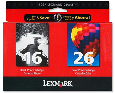 Lexmark Twin Pack #16, #26 Black and Color Print Cartridges Original Multipack