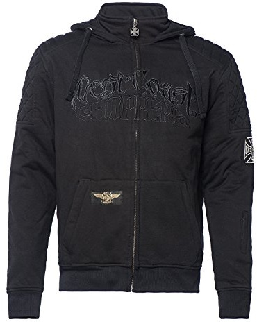 West Coast Choppers Zip Hoody Por Vida Kevlar, Größe:XL, Color:black