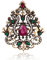 YAZILIND rétro rhombique Creux incrusté de Strass en Alliage Résine Broche Corsage Femmes Filles Accessoires (Rouge)