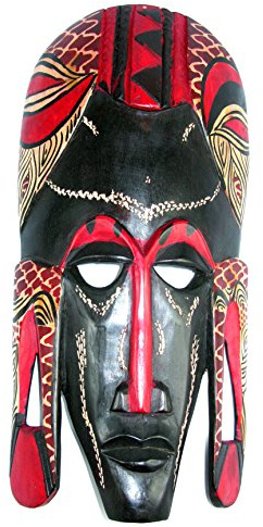 Afrikanische Maske, traditionelle Maasai-Maske, groß, Kenia, 39 cm, Holzmaske, stehend, Fair Trade