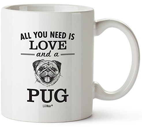 MOPS Mom Gifts Tasse für Damen Herren Vater Decor Lover Dekorationen Stuff I Love Pugs Kaffee Merchandise Zubehör Ornament Talking Art Apparel Funny Birthday Geschenk Home Supplies Produkte Hund