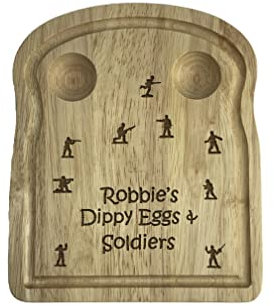 Toy Soldiers Dippy Eggs Breakfast Board Personalised Gift Egg Plate Birthday