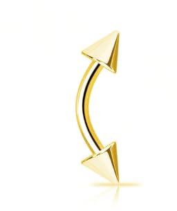 Monde Petit Piercing für Augenbraue Kegel 3 mm - Gelbgold 9 Karat (375) - Geschenkbox - Garantiezertifikat
