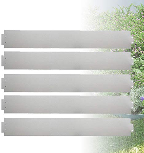 Froadp 10tlg 100x18cm Rasenkante Beetumrandung Verzinkt Metall Anpassbare Hausgemacht Pflanzkasten Gartenbeet für Gartenpflanzen Gemüseanbau Kräuteranbau Floral(10mx18cm)