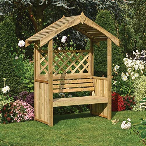 Rowlinson Pressure Treated Natural Timber Salsibury Garden Arbour - Self Assembly