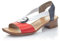 Rieker Damen Riemchensandalen 62662, Frauen Sandalen,Freizeitschuhe,offene Schuhe,Strandschuhe,Sandaletten,Absatz,rot Kombi (35),38 EU / 5 UK