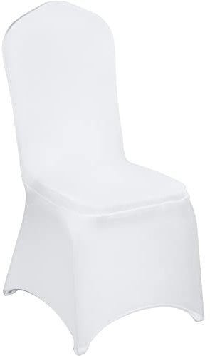 VEVOR Stuhlhussen Weiß für Hochzeiten, Elastan, Abnehmbar, Waschbar, Stuhlabdeckung für Bankette, Zeremonie, 50 Stück