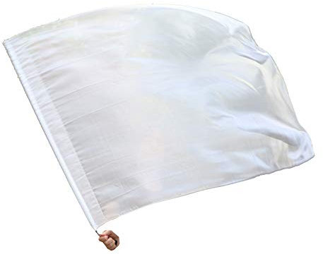 Winged Sirenny Seiden-Poi-Flagge mit Wirbeln zum Drehen, Handbemalt Seiden-Tanz-Flagge für Spirituellen Tanz, Anbetung, Aufführungen & Mentale Heilung, 103 x 88 cm (weiß)