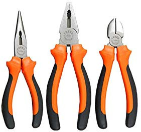 Set 3pz pinza tronchese becco lungo taglio diagonale 12cm mini pinze precisione