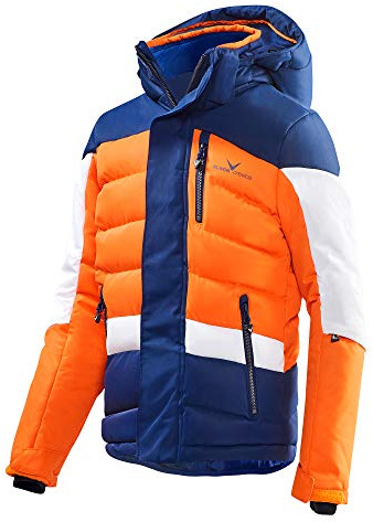 Black Crevice Barn (unisex) skidjacka, blå/orange/vit, 128
