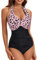 Viloree Femme Maillot de Bain 1 pièce Amincissante Slim Push Up Monokini Dos Nu Bikini Rose Fleur L