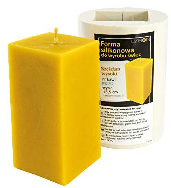 LYSON Kerzengießform Silikonform Hoher Würfel Höhe 13,5cm Silikon Kerzenform für Sojawachs Bienenwachs, Gips, Seifer, Aromatherapie 3D Kerzenherstellung Bienenwachskerzen Geschenkidee